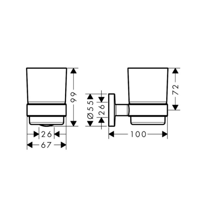 Hansgrohe 41718000 стакан для ванны