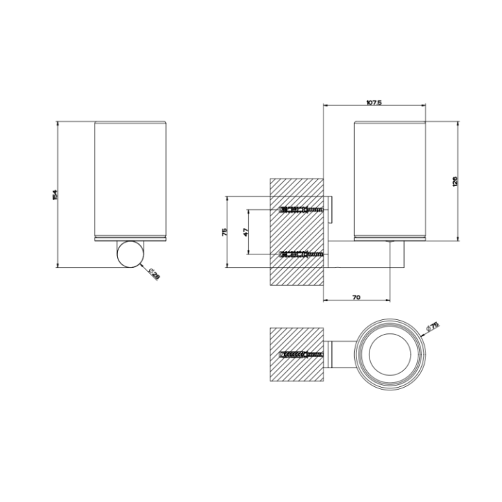 Gessi 54707#299 стакан для ванны Matt Black