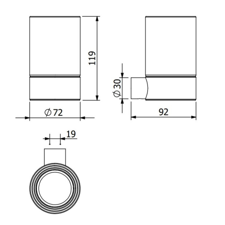 Kludi 58975N0 стакан для ванны VELA R золото
