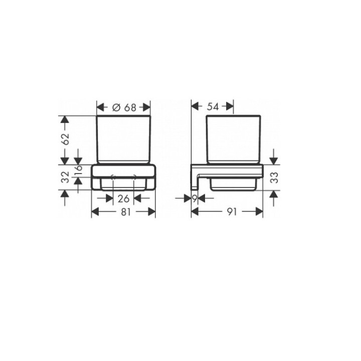 Hansgrohe 41749670 стакан AddStoris Matt Black