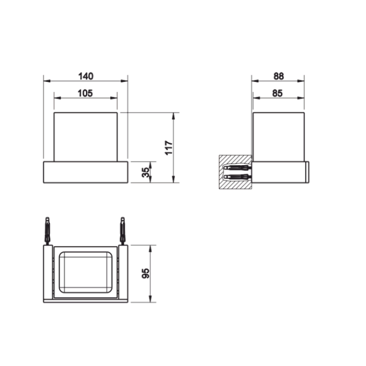Gessi 20807#149 Rettangolo стакан для ванны