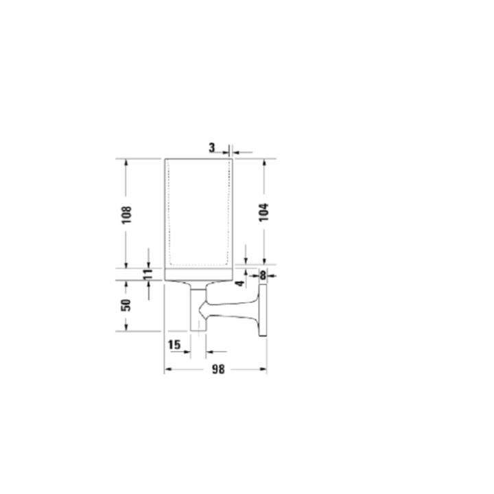 Стакан Duravit 0099311000 Starck T ванна, сталь