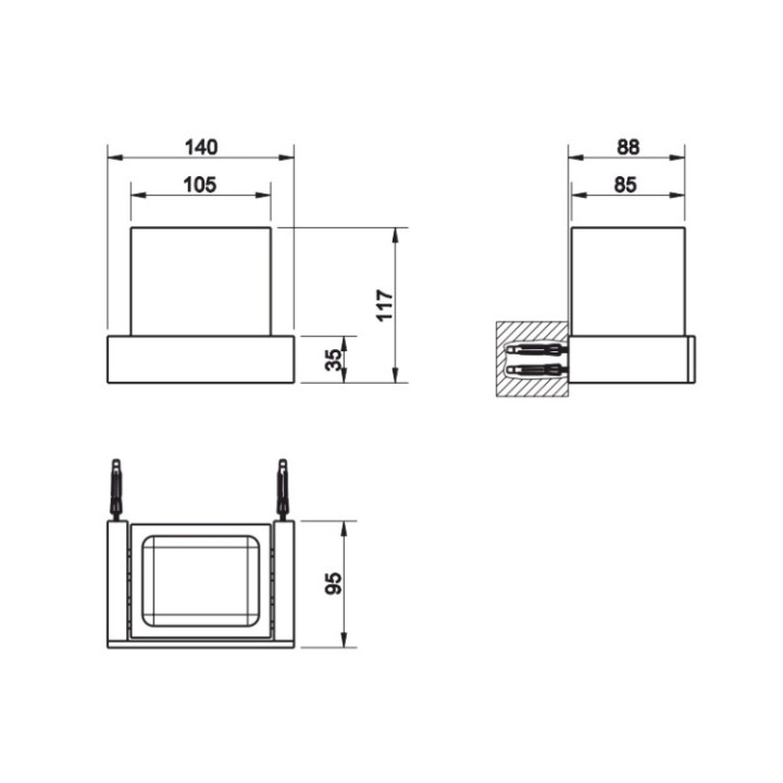 Gessi 20807#706 стакан для ванны Black Metal PVD