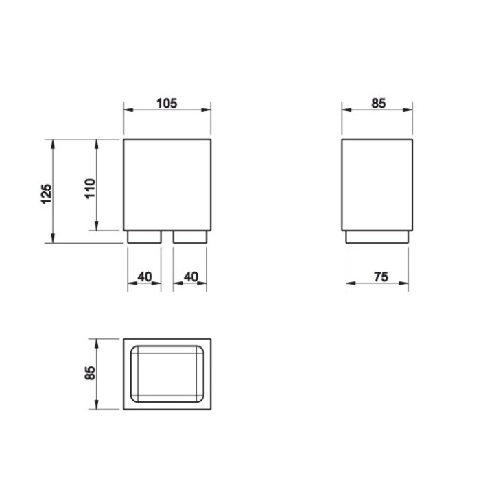 Gessi 20832#706 стакан Rettangolo Black Metal PVD