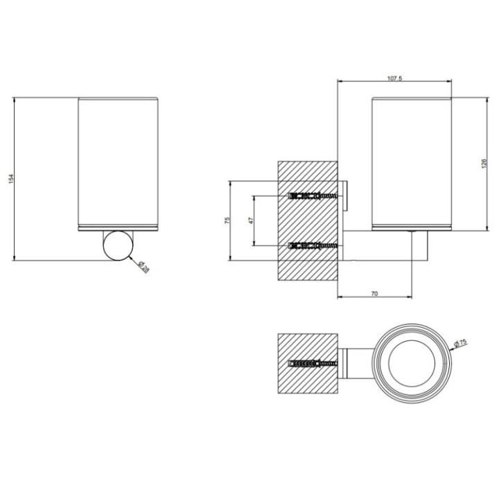 Gessi 54708#707 стакан для ванны, черный