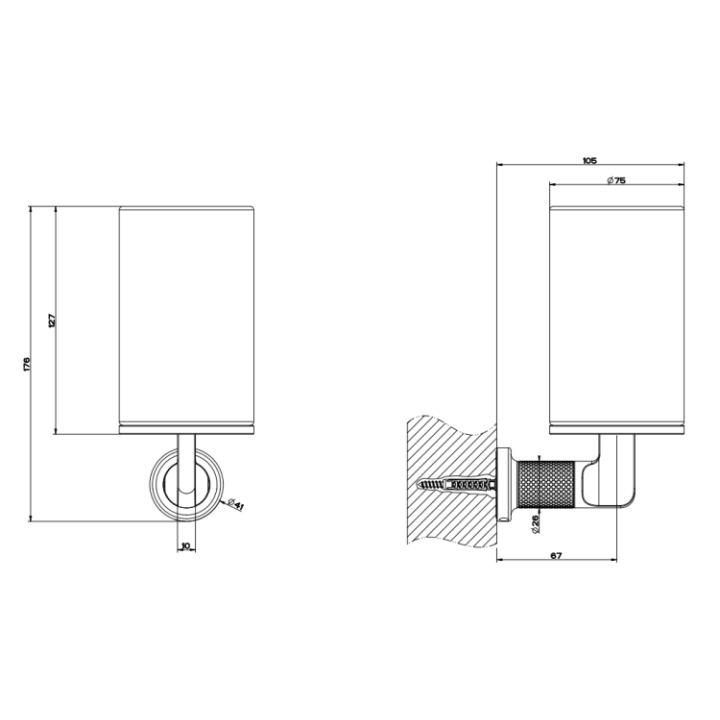 Стакан Gessi 58507#299 Inciso Matt Black
