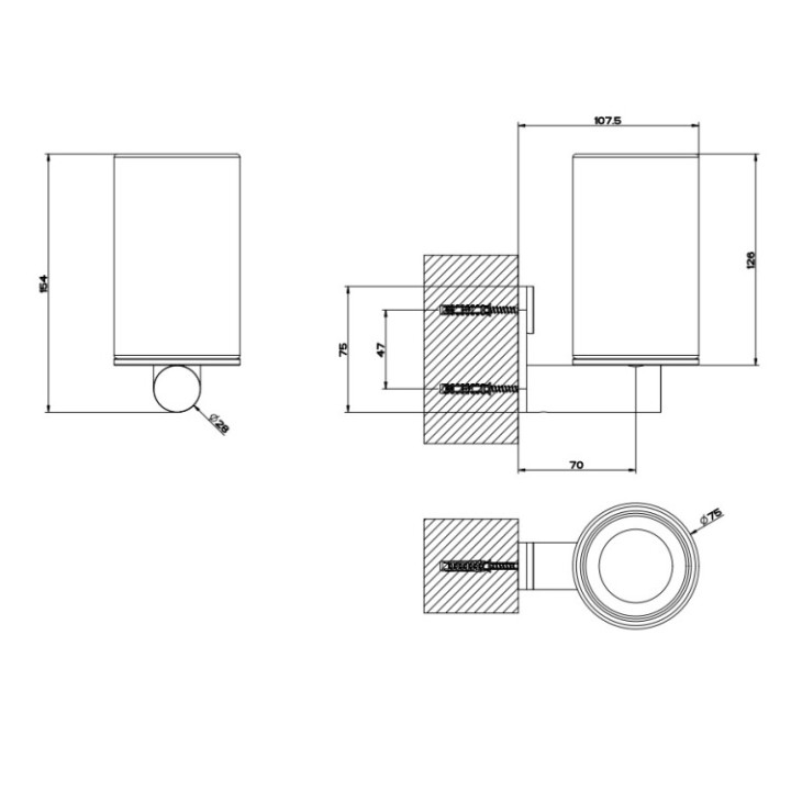 Gessi 54707#727 стакан для ванны латунь
