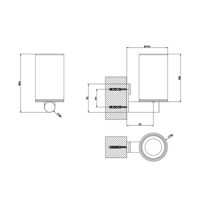 Gessi 54707#726 стакан для ванны Warm Bronze