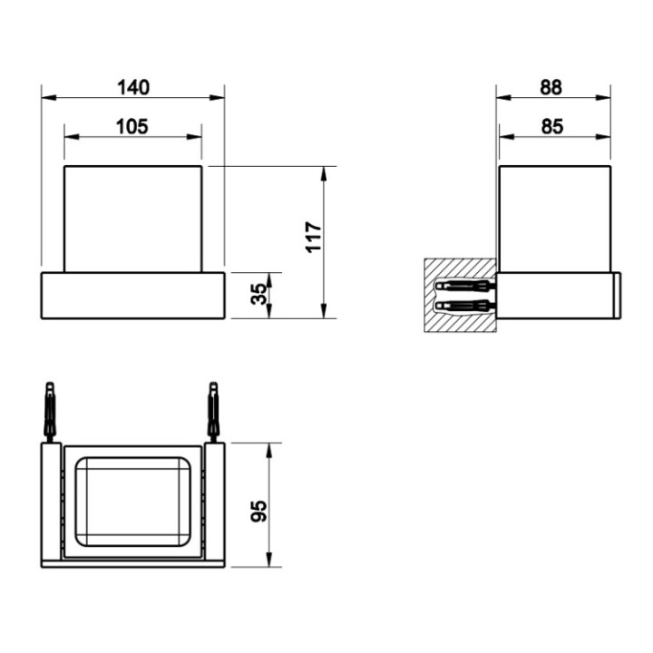 Gessi 20808#149 стакан для ванны Rettangolo