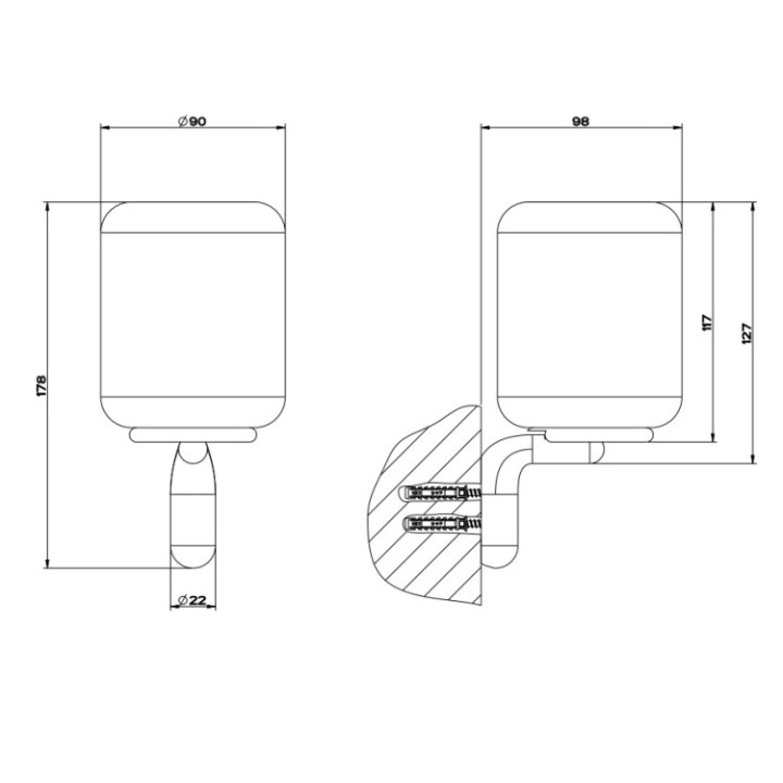 Gessi Goccia 38007#147 стакан Brushed Chrome