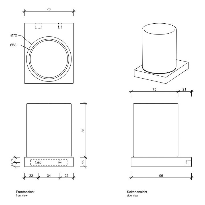 Decor Walther 0651860 стакан матовый черный