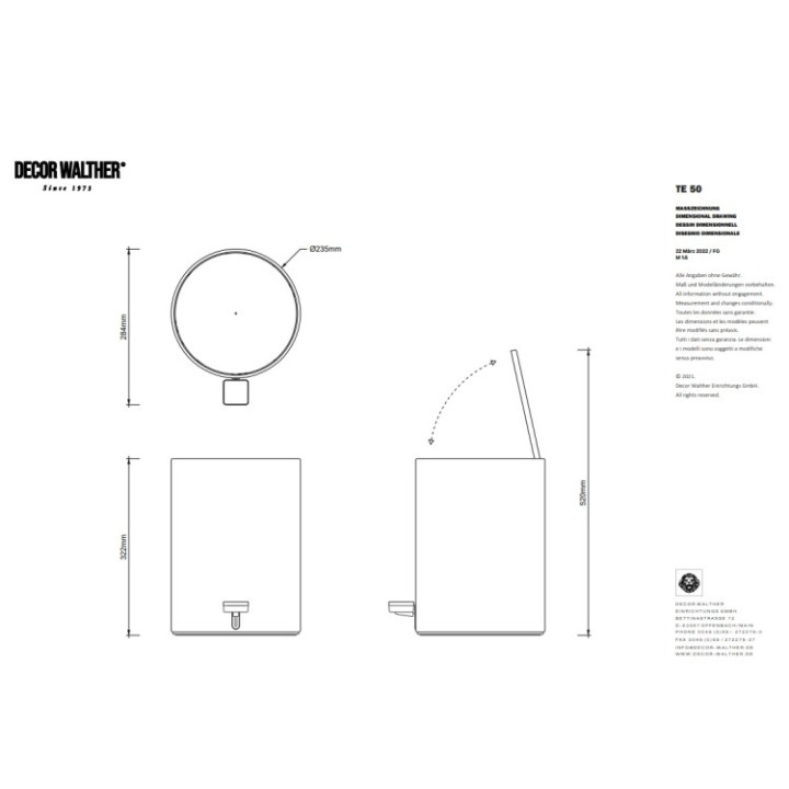 Ведро для ванны Decor Walther 0613650, 6л