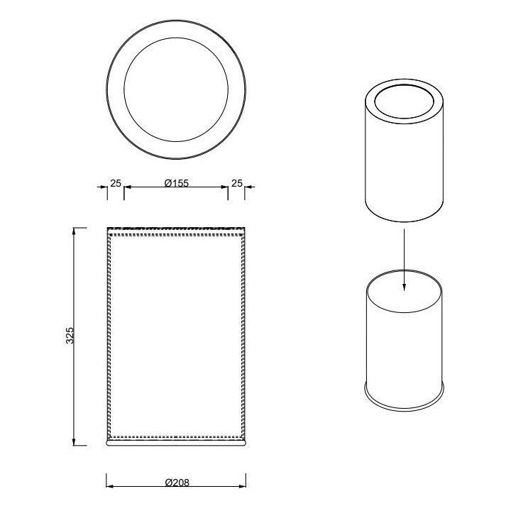 Decor Walther 0615076 ведро Steel Matt