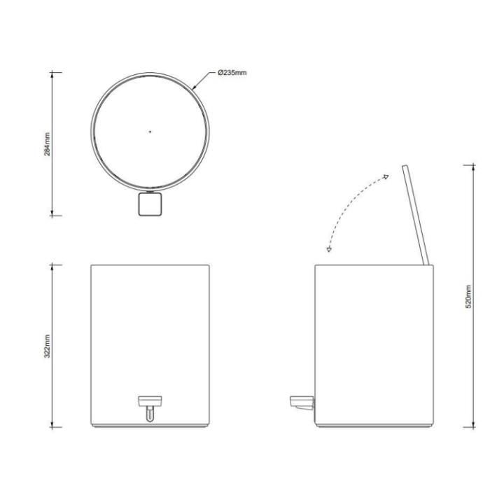 Decor Walther 0613682 ведро для ванны Gold Matt 7л