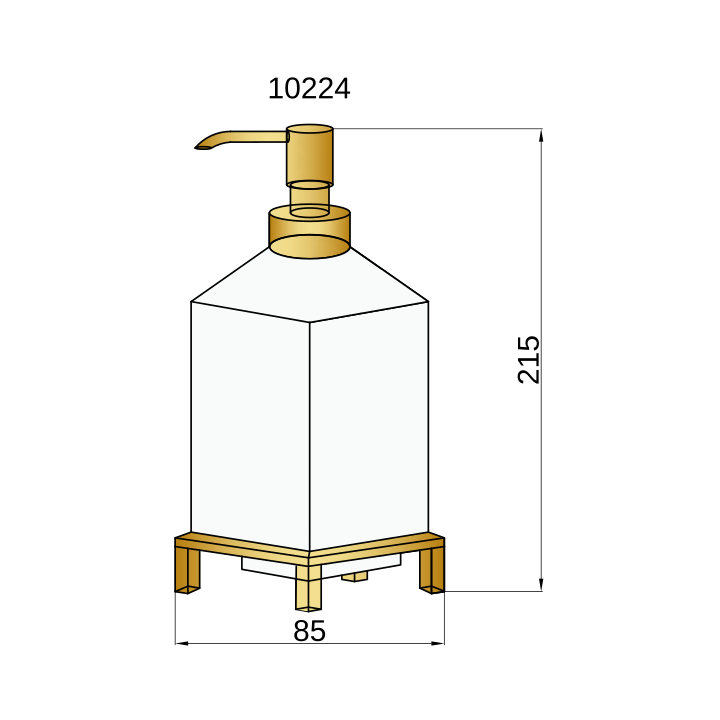 Boheme 10225 дозатор для мыла Gold настольный