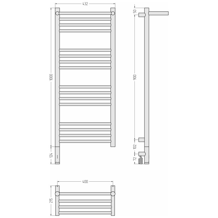 Полотенцесушитель Сунержа Богема 3.1 - золотой, 32-6006-1040