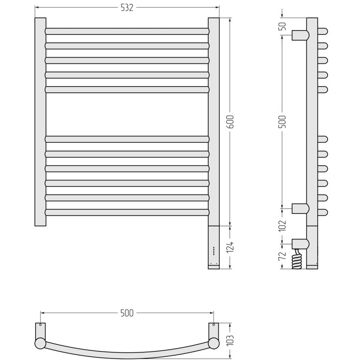 Полотенцесушитель Сунержа Богема 3.1, 071-6003-6050