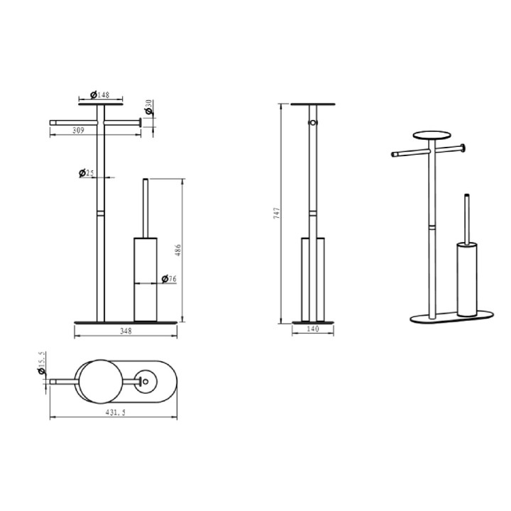 Boheme 10953-CB ёршик-стойка Venturo