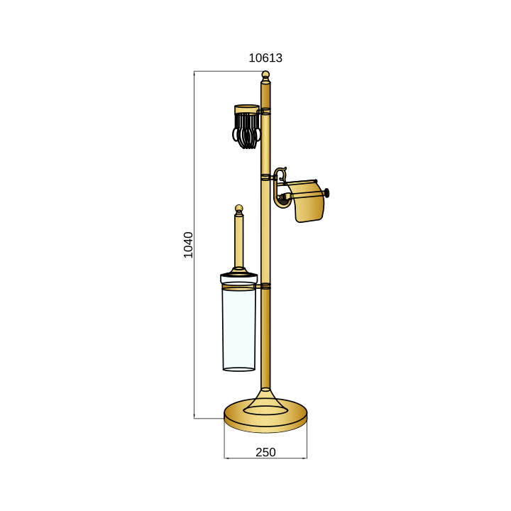 Boheme 10613 Ёршик-стойка для унитаза Bronze