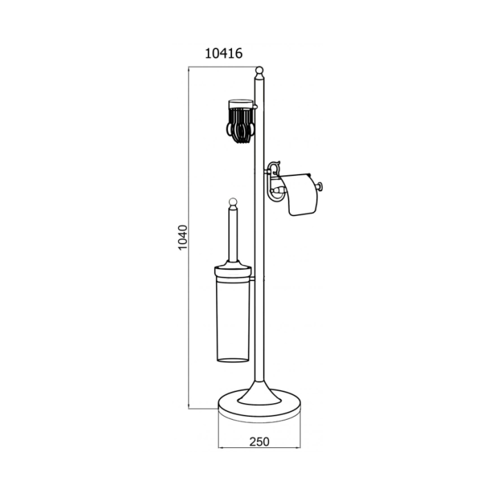 Boheme 10416 ёршик-стойка Gold для унитаза