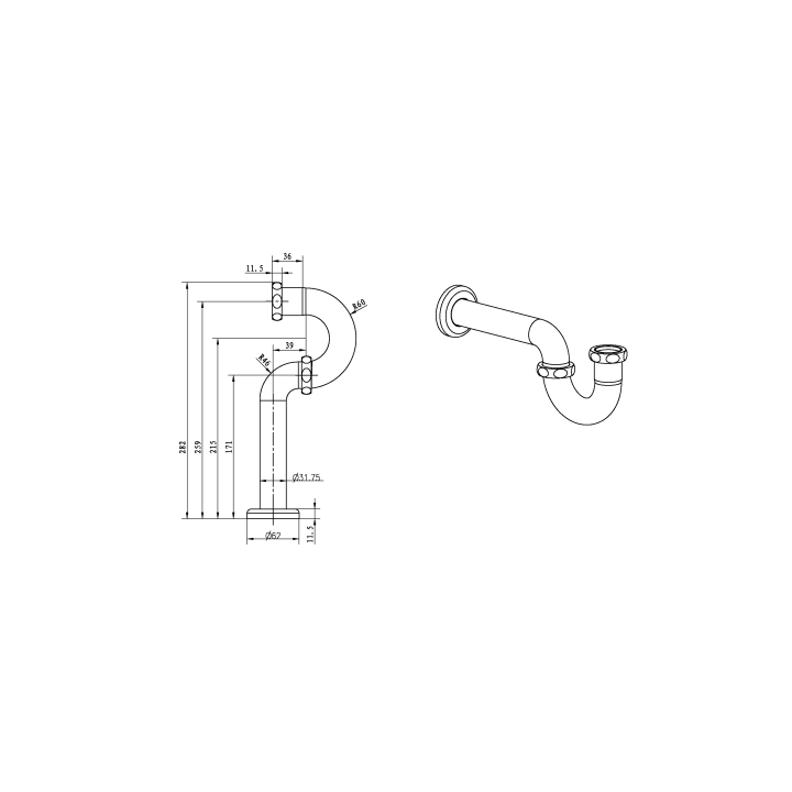 Boheme Imperiale сифон 608 для раковины Gold