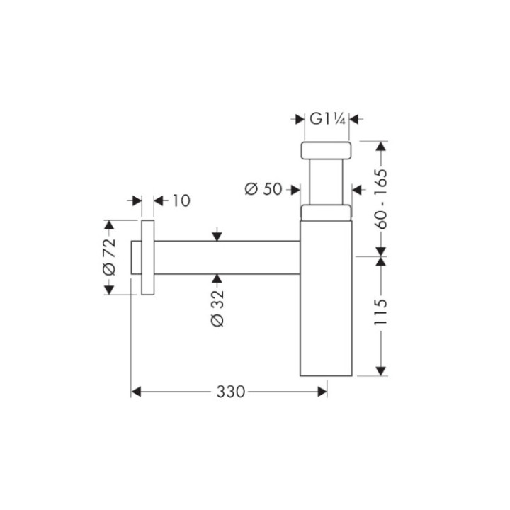Hansgrohe 52105670 Flowstar S сифон Matt Black