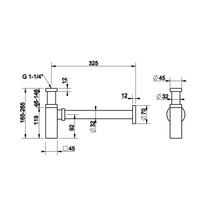 Gessi 01410#149 сифон для раковины Finox Brushed Nickel