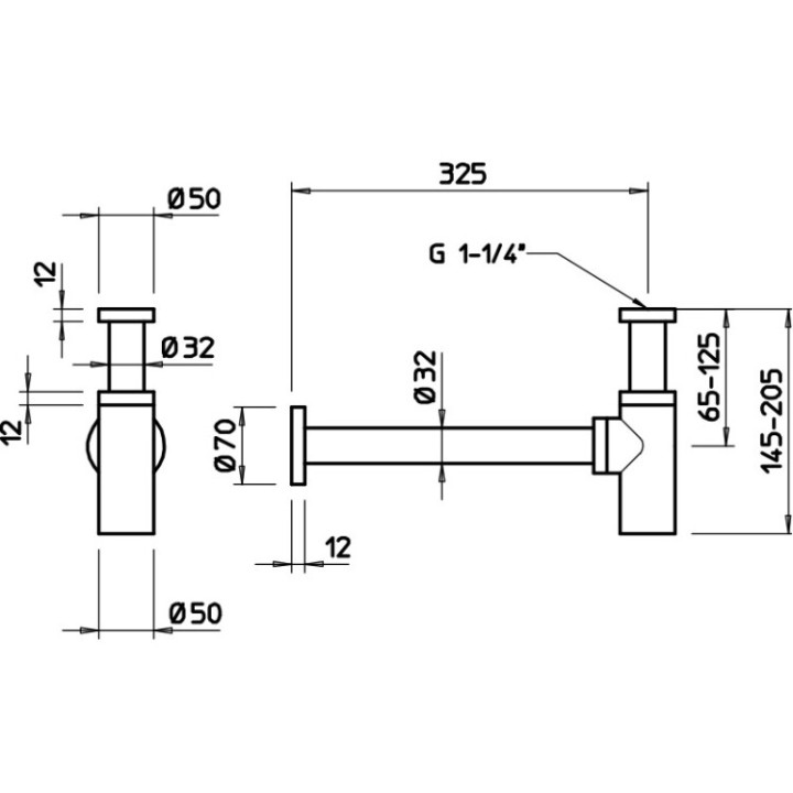 Gessi 01377#707 сифон для раковины Black Metal Brushed