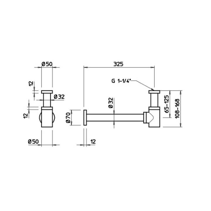 Gessi 01375#031 сифон для биде из нержавеющей стали