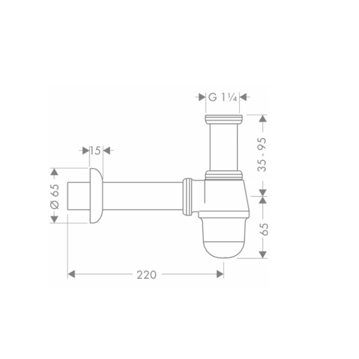 Hansgrohe 55213000 сифон для биде нерж сталь
