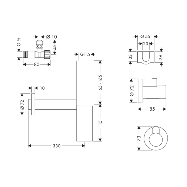 Hansgrohe 52120000 сифон Flowstar для раковины