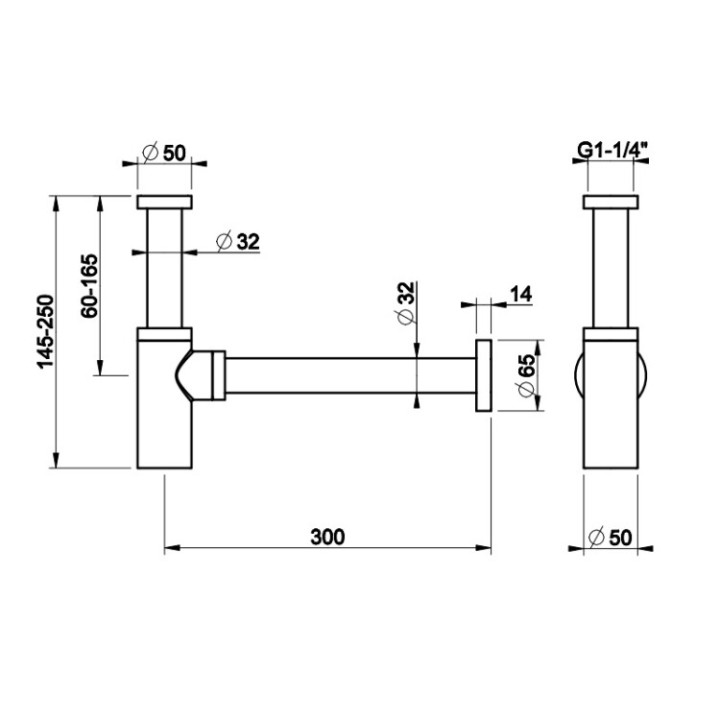 Gessi 01374#239 сифон Steel Brushed, Inox