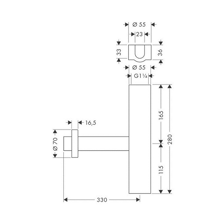 Hansgrohe 52100820 сифон для раковины никель