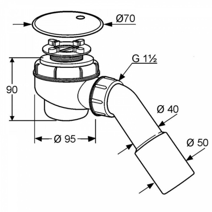Kludi 2105205-00 сифон TASSO для поддона