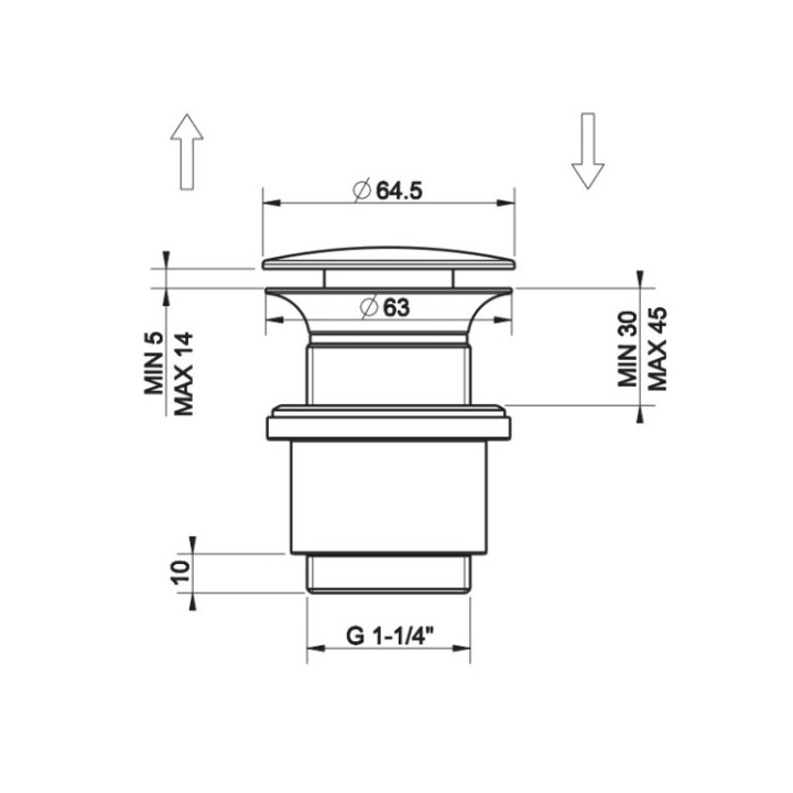 Gessi 01420#031 донный клапан для раковины