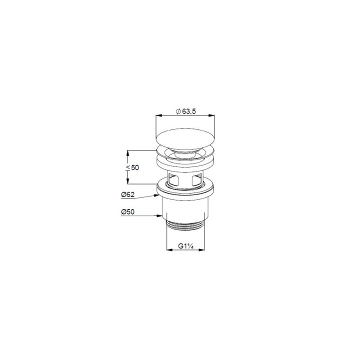 Kludi 1042639-00 донный клапан, Matt Black