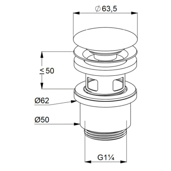 Kludi 10426N0-00 донный клапан с переливом