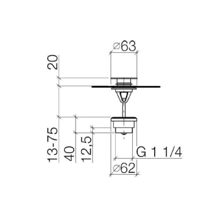 Dornbracht 1012597006 донный клапан, Satin Platinum
