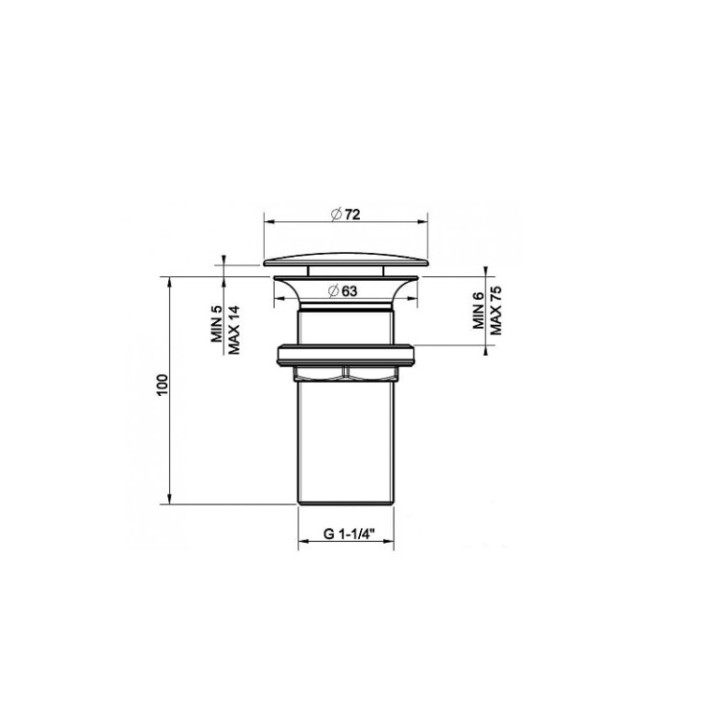 Gessi 01391#031 донный клапан без перелива
