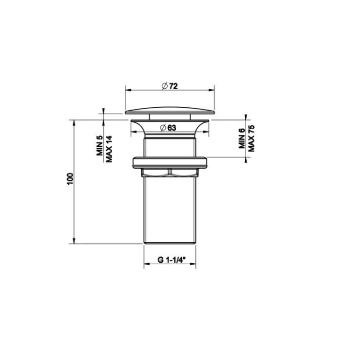 Gessi 01391#708 донный клапан медь для раковины