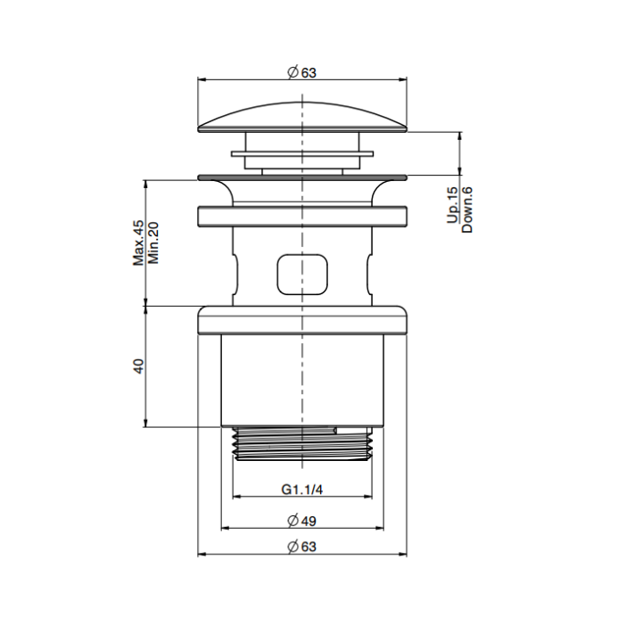 F2955INOX донный клапан Fima Carlo Frattini Spillo Steel