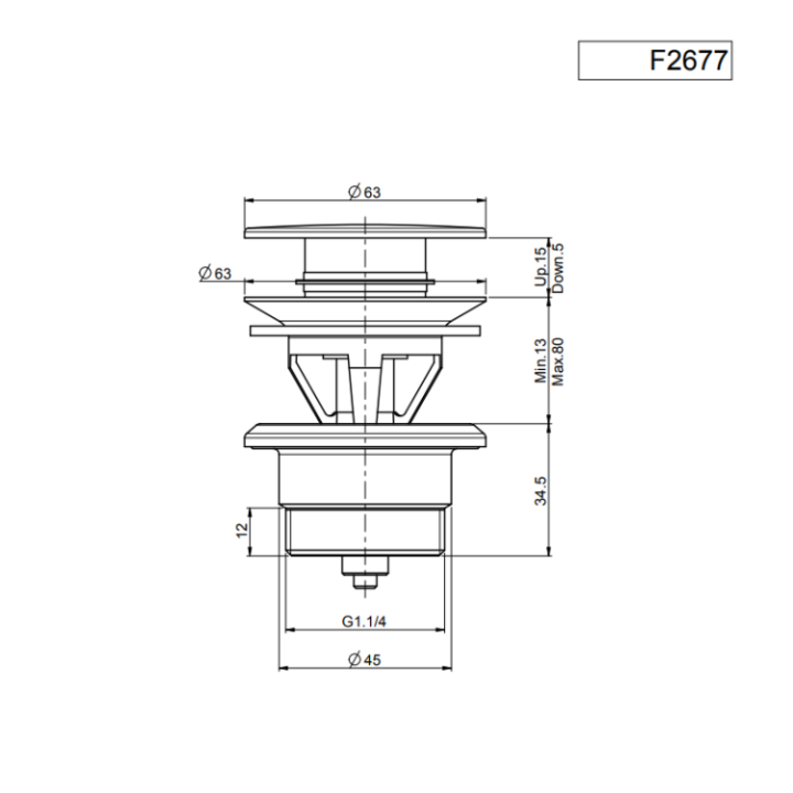F2677NS донный клапан Fima Matt Black