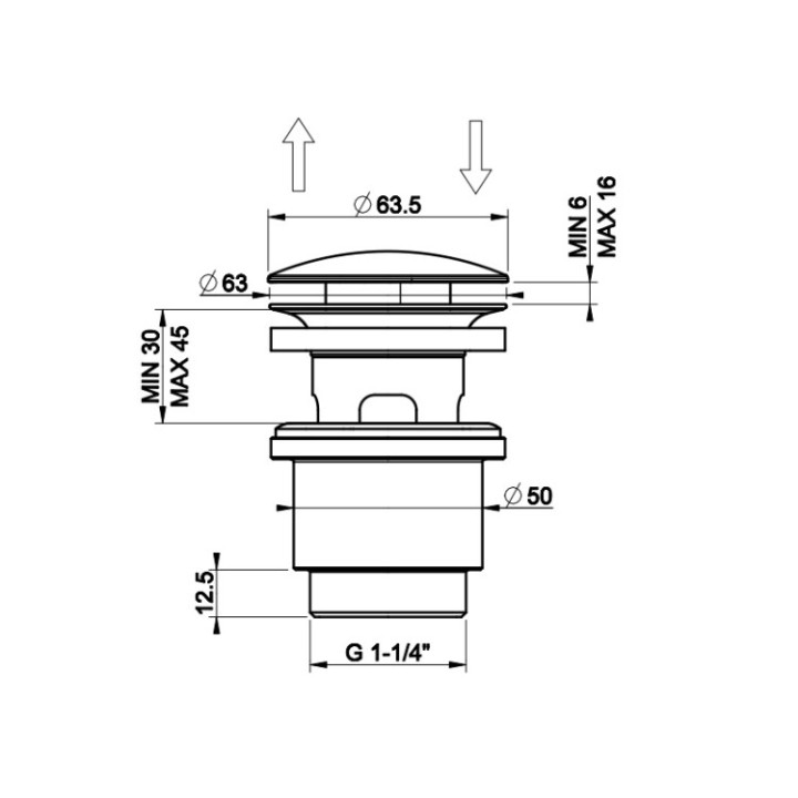 Донный клапан Gessi 01408#031 с переливом