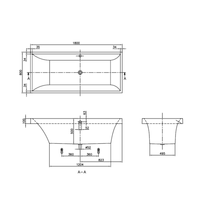 Villeroy&Boch UBQ180SQR2V-01 ванна 180x80