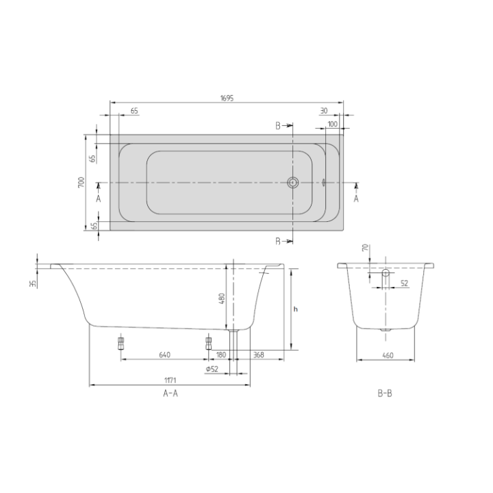 Villeroy&Boch UBA177ARA2V-01 ванна 170x70 см