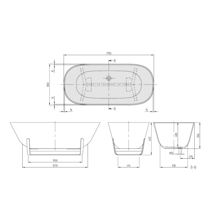 Villeroy&Boch UBQ175ANH7F400V-RW ванна 175x80