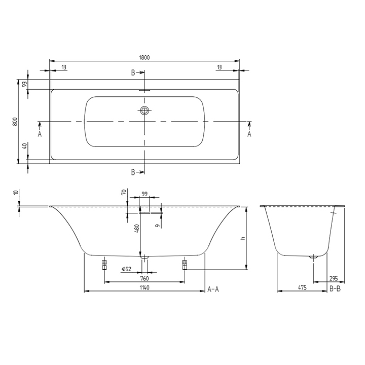 Villeroy&Boch UBQ180SBW2DV-RW ванна 180x80 см