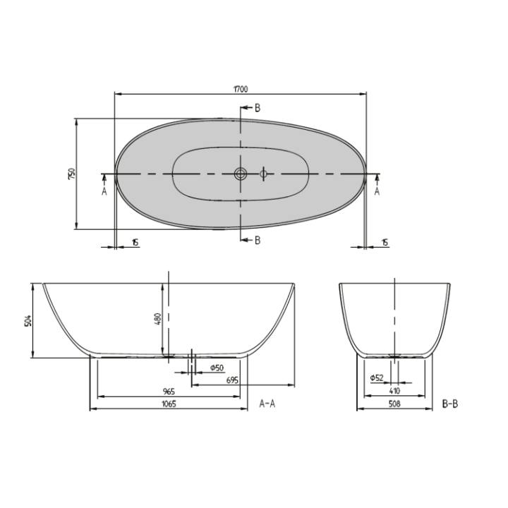 Villeroy&Boch UBQ170TAO7VRW ванна 170x75 Stone