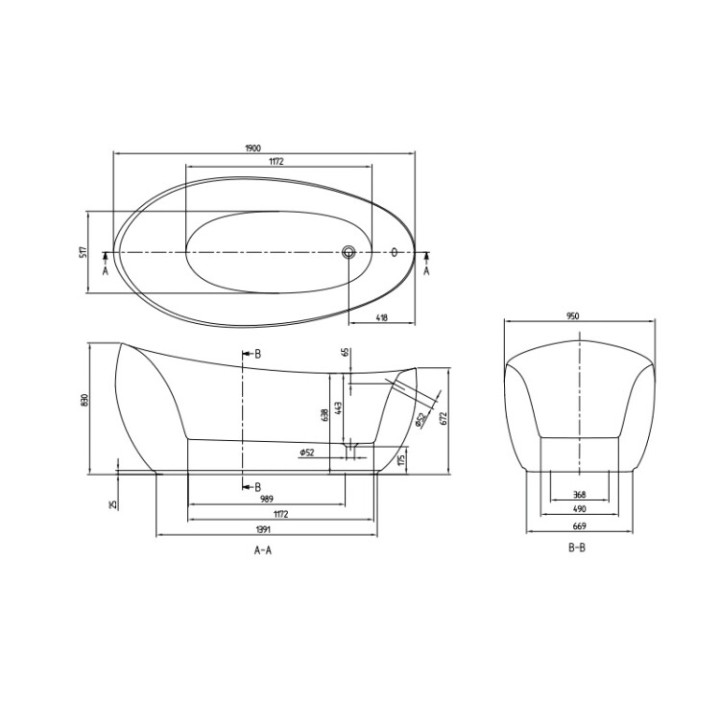 Villeroy&Boch UBQ194AVE9T1BCV-01 ванна 190x95