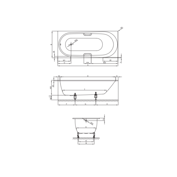 Bette 1251-000 PLUS ванна встраиваемая 180x80